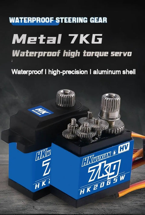 Heavy Duty 7Kg Metal Digital Servo Motor Featuring Bulletproof Gearing And Smooth Coreless Action Designed For Radio Control Cars Buggies Robots And Fixed Wing Aircraft with aluminum shell.