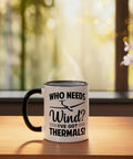 Black And White Ceramic Mug For Sailplane Pilot And Glider Enthusiast, Dope Aviation Lover Coffee Cup For Soaring Skies on table
