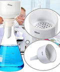 500 Ml Vacuum Filtration Kit With Buchner Funnel And Handheld Vacuum Pump Includes Filter Paper Pack Stoppers Tubing Cleaning Brush And An 80mm Porcelain Funnel Complete Lab Filtration Set For Quick Pro Grade Filtering displayed in lab setup