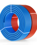 Three Quarters Inch PEX A Flexible Tubing For Potable Water Two Hundred Feet Non Oxygen Barrier For Hot And Cold Water Blue Red
