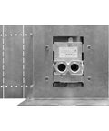 Front view of E Stop Timer Gas Panel Control Kit for Paver Enclosures with face plate and SRW bracket, galvanized steel.