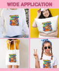 Six Pack Monkey Punch DTF Transfers For Tees Dope Heat Press Stickers on clothing items, pillow, and tote bag for DIY style