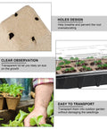 All In One Seed Starter Kit With Peat Pots 4 Pack Seed Starter Trays Paper Seedling Cups 120 Labels And 3 Mini Garden Tools featuring detailed tray and hole design.