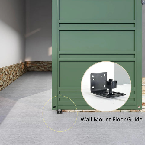 Heavy Duty Exterior Sliding Barn Door Roller Kit For Outdoor Use With Rolling Rollers 450 Lbs Capacity Powder Coated Black 2 Packs Anti Corrosion Galvanized Steel Hardware wall mount view