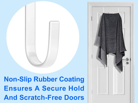 Hardcore Steel Over Door Hooks Four Pack White Zero Hassle Setup Fits Up To Two Inch Thick Doors Rubber Grip Stops Belts From Slipping Major Front Door Game Changer