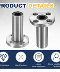 4 Pack LMF10LUU Linear Ball Bearings 10mm Bore Round Flange With Double Side Rubber Seal ABEC3 for CNC Machines and 3D Printers