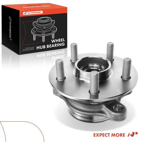 Front Wheel Bearing And Hub Assembly For Toyota Prius 2016-2022, Prius AWD-E 2019-2022, Prius Prime 2017-2022, Corolla 2019-2024 5 Lug Left Or Right Drop-In Replacement With ABS Sensor visible with packaging box.