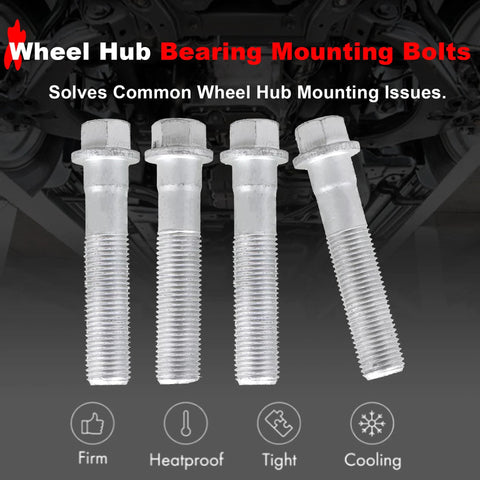 Front Wheel Hub Bearing Mounting Bolts Hardware Kit 4 Piece Set Fits Silverado 2500 3500 Express Suburban GMC Sierra Savana Yukon 1999 To 2019 Replaces 15719028 917 519