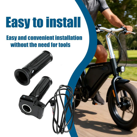 36V Electric Bike Throttle Grip With LCD Voltage Display And Cruise Control Button, Plug And Play Ready Replacement For Jetson Bolt Pro Atlas And Ancheer D3F D2F C3 C4 Ebikes, 1 Pair, Durable Build, Clear Readout, Smooth Acceleration