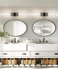 Black Modern LED Bathroom Vanity Light Bar For Mirror, 19.68 Inch, 8W, Cool Neutral White 4000K, mounted above double sinks