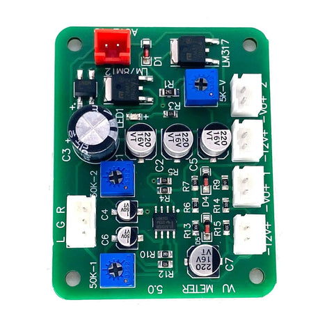 Two Pack 35Mm VU Meter Stereo Audio Level Indicator With Backlit Display And Adjustable Gain Driver Board For Preamplifiers Computers MP3 Players And Dope DIY Audio Projects circuit board top view