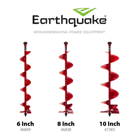 Eight Inch High Performance Auger Bit With Screw Point Replaceable Carbide Blades Pilot Flight Powder Coated Steel 36 Inch Drilling Depth Spline Drive And Quick Connect Coupler For Easy Decks And Footings Drilling Like A Boss