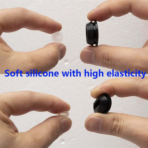 Cool Silent T-Plug Silicone Rubber Stopper Kit For Door Gaskets And Hole Plugs, White Muffler Eyelets For Pipes, Sheets, Screws, And Machinery With NonStandard Custom Options To Block Noise And Collision Damage. soft silicone plug shown by hand