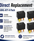 G8HL-H71 12V DC Automotive Pack Of 4 For Honda Accord Civic MDX CR-V Plug And Play Upgrade High Current AC Headlights Horns Fans And Other Accessories, 4 relays
