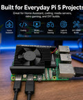 Keep Your Rig Ice Cold On Raspberry Pi Five Boards With This Quiet Active Cooler Featuring A Slim Aluminum Heatsink And Pre Applied Thermal Pads For Steady Chill On Four And Eight Gigabyte Sets During Heavy Computing Grinds. Raspberry Pi 5 setup with ICE PEAK cooler, showcasing fan and heat sink.