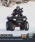UTV with Beefy 12V 3000lb Winch For UTV ATV With Three Sixteenth Inch Steel Cable 39 Foot Wireless Remote in snow