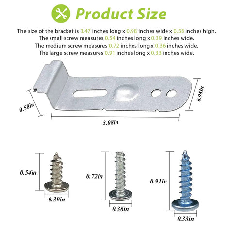 Knockout Samsung Dishwasher Mounting Bracket Kit Replaces Dd94 01002a with steel bracket size details and screw dimensions.