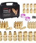 60 Piece 1/4 Inch NPT Air Hose Fittings Quick Connect Coupler And Plug Kit For Air Compressor in a durable case with brass components.