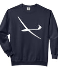 Black sweatshirt with sailplane graphic, relaxed fit, Glider Pilot Soaring Airplane Sailplane Aviation Sweatshirt For Aviation Lovers