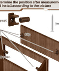 False Drawer Front Clips Set Dark Brown 8 Pieces With Screws installation diagram for furniture repair and cabinet assembly.