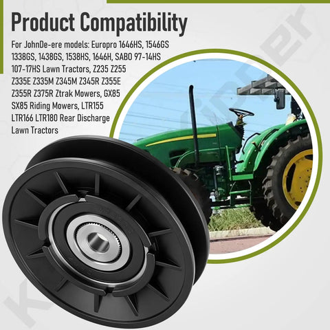 Idler Pulley Replacement For John Deere Lawn Tractors And Ztrak Riding Mowers For A Smooth Direct Swap Fits LT133 LT150