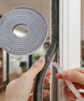 Installing 32.8 Ft Self Adhesive Weather Stripping Seal for Windows with Brush Seal, strong adhesive, gray, 0.35 in thickness