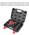 3 Jaw Harmonic Balancer Puller Tool Kit For Crankshaft Pulley Removal Wicked Strong Set in black case with red handle.
