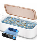 High Powered Ultrasonic Jewelry Cleaner 40W 49000 Hz 360 Degree Deep Cleaning 22oz with jewelry and digital timer display