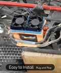 Dual Esc And Motor Cooling Fans Set For Traxxas 4x4 RC Models Keeps Velineon 3s Heat Sink Cool Blue Upgrade installation