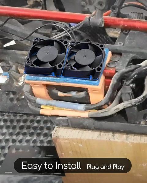 Dual Esc And Motor Cooling Fans Set For Traxxas 4x4 RC Models Keeps Velineon 3s Heat Sink Cool Blue Upgrade installation