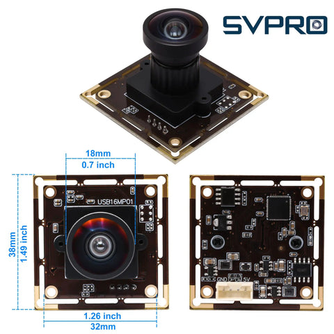 Ultra HD 16MP Wide Angle USB Camera For Computer And 3D Printer, IMX298 Sensor, 120 Degree Field Of View, UVC Video Webcam