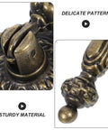 Close-up of Vintage Zinc Alloy Cabinet Handle Single Hole Round Antique Pull with Bronze Finish texture and details