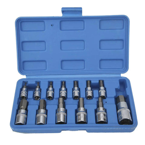 Versatile 13 Piece Wrench Hex Bit Socket Set With Tool Box Gear Up For Auto Maintenance And Repair 4 3 8 Drive Built Tough