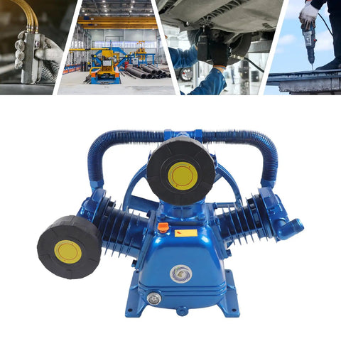 Top Tier 175PSI 10HP Double Stage Piston Air Compressor Pump Head With High Eff 0.34m³/min Air Flow Cast Iron Build Perfect for Chemical And Light Industry Jobs Ready To Roll