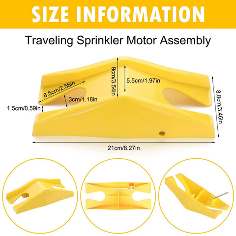 Size information of the Traveling Tractor Sprinkler Head For Lawn And Garden No Fuss Easy Setup Durable Motor Assembly