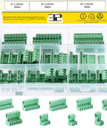 32 Set Value Pack Pluggable Terminal Block Connector Kit With Male And Female Sockets, 5.08mm Pitch, assorted in a clear case