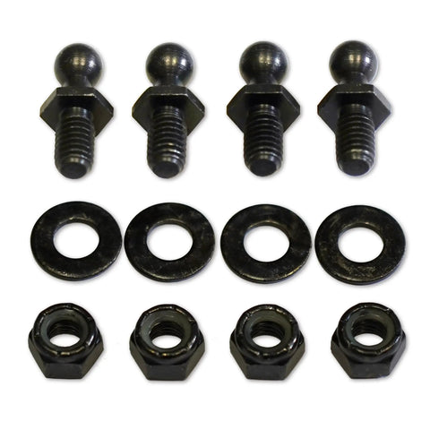 10mm Ball Studs With Washer And Lock Nut 5 16 18 Thread Black Zinc Plated For Serious Corrosion Protection Heavy Duty Built To Last Great For RVs Campers DIY Projects And Gas Springs 4 Pack