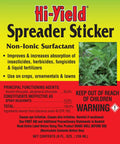 Hi-Yield Spreader Sticker Non-Ionic Surfactant label, 236 ml, improves absorption for insecticides and fertilizers on lawns.
