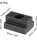 Beefy M12 Thread T Slot Nuts In Alloy Steel With Black Oxide Finish Grade 8 Point 8 For Through Slot Fixtures 10 Pieces 13 Point 5 Mm Slot Width 8 Mm Slot Depth T Nuts For Clamps And Jig Setups, one T-slot nut with dimensions shown