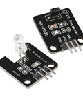4 Piece 38KHz IR Transmitter And Receiver Sensor Modules Kit featuring high sensitivity IR receiver and LED indicator for debugging.