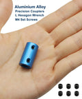 Rigid Shaft Coupler 8mm To 8mm Aluminum Alloy, 6 Pack, High Precision Connector For Motors And 3D Printers, DIY Projects, Blue