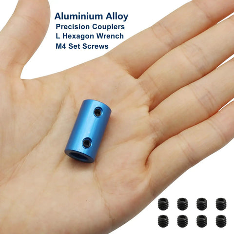 Rigid Shaft Coupler 8mm To 8mm Aluminum Alloy, 6 Pack, High Precision Connector For Motors And 3D Printers, DIY Projects, Blue