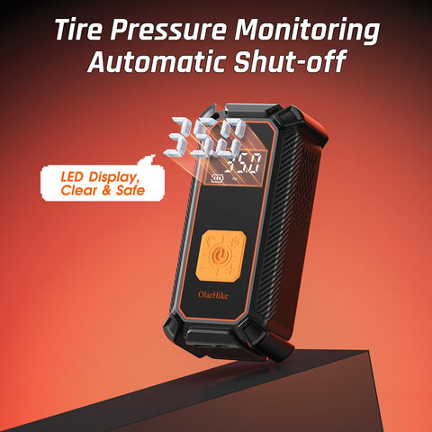 Cordless Tire Inflator Portable Air Compressor With Dual Power And 5400 mAh Battery, LED display and digital pressure gauge