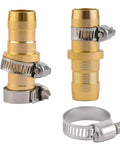 4 Pack Garden Hose Repair Kit With Stainless Clamp For 3/4 To 5/8 Inch Hoses, Aluminum Splice Fittings shown with clamps