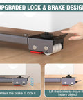 Close-up of Heavy Duty Appliance Rollers with 36 Inch Extendable Sliders and anti-slip feet in use, showing lock and brake design.