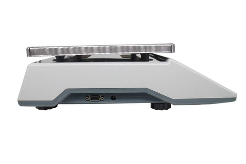 Side view of Dead Nuts Accurate Electronic Laboratory Scale Digital Analytical Balance Heavy Duty Weighing Machine with RS232 port.
