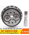 High Precision Cycloidal Pinwheel Gearbox RV Reducer Drops Right Into Servo Motors And Teaching Robots Built Tough 250Bx 110E Flange Mount With 22Mm Axis Drive showing gears and output shaft.
