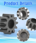 Heavy Duty Steering Pinion Gear And Bushing Kit Plug And Play Shaft Replacement Assembly for Riding Lawn Mowers visible from multiple angles.