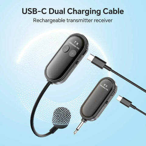 Wireless Mic Headset 2.4G System With USB C Charging, 100 Ft Range For Speakers And PA, Teaching, Fitness Instructors, Tour Guides