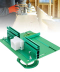 Built Thick As A Brick Router Lift With Bulletproof Table Insert for smooth setups on a woodworking bench.